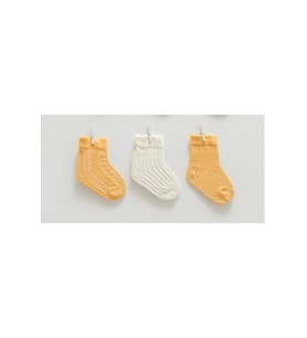 3'lü Soket Çorap Set (Hardal-Beyaz)