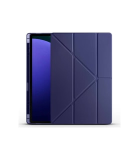 Samsung Galaxy Tab S9 Ultra SM-X910 Uyumlu Kılıf Zore Tri Folding Kalem Bölmeli Standlı Kılıf