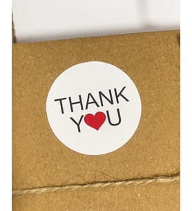 Thank You Yazılı Yuvarlak Yapışkanlı Sticker Set 4x4 cm 106 Adet