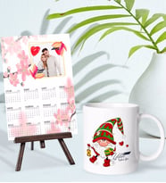 BK Gift Kişiye Özel Yılbaşı Tasarımlı Kupa Bardak ve 13x18cm Fotoğraf Kartlı Şövaleli 2024 Takvim Hediye Seti-29