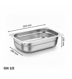 ÜRET Standart Gastronom Küvet GN 1/2 150 mm 9,5 lt