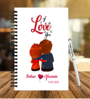 Sevgililer Gününe Özel  Ahşap Defter Kalem Hediye Seti 34