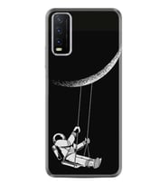 Vivo Y20 Kılıf Desenli Silikon Astronot Moon 519