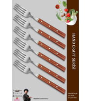Hand Craft Serisi Mutfak Bıçak Çatal Seti 6 Parça Steak Et Kahvaltı Yemek Çatalı ( Mft-865)
