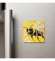Bee - Arı - Güneş Gözlüklü Style - Buzdolap Magneti - 9x9 Cm