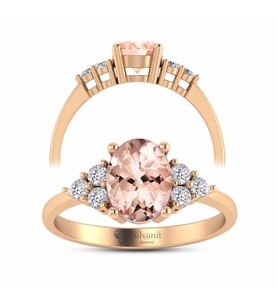 Morganite Oval Pırlanta Yüzük