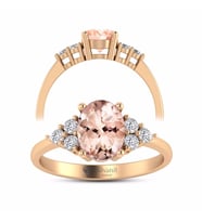 Morganite Oval Pırlanta Yüzük