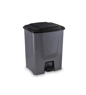 F196 Pedallı Plastik Çöp Kovası 10L Gri, Pratik ve Şık Çözüm