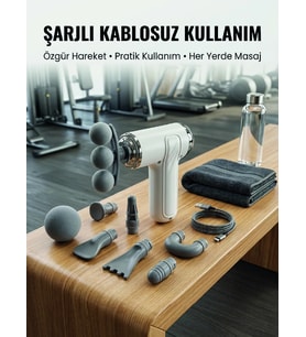 Taşınabilir Şarjlı Kas Masaj Tabancası Derin Doku Masajı İçin 8 Başlıklı Profesyonel Cihaz