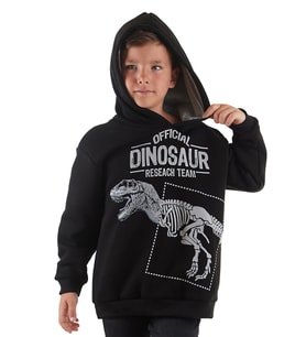 Dino Research Erkek Çocuk Sweatshirt (Siyah)