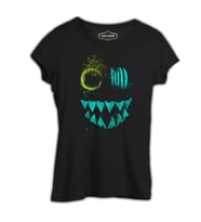 Maske - Monster Siyah Kadın Tshirt