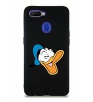 Oppo AX7 Soft Premier Kapak Donald Duck-E Tasarımlı Silikon Kılıf - Siyah (Şeffaf)