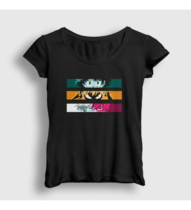 Presmono Kadın Siyah Eyes Anime Boku No Hero Academia T-Shirt 234559tt