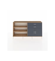 Arges Konsol 3 Raflı 2 Çekmeceli 2 Kapaklı 176x30x99 Çam-Antrasit