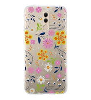 Huawei Mate 20 Lite Uyumlu Kapak Flowers Tasarımlı Şeffaf Silikon Kılıf
