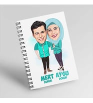 Sevgilim ve Ben Esprili Karikatürlü Defter