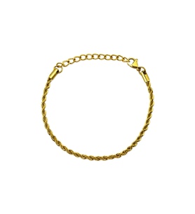 Gold Çelik Zincirli Erkek Bileklik (Bej-Kırmızı)