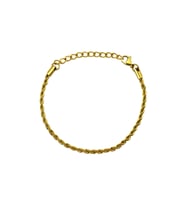 Gold Çelik Zincirli Erkek Bileklik (Bej-Kırmızı)