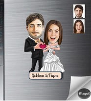 Kişiye Özel Gelin Dağmat Ahşap Magnet -12