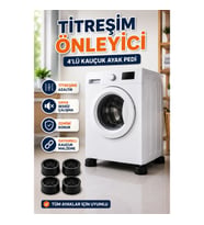 Çamaşır Makinesi İçin 4’lü Titreşim Önleyici Kauçuk Ayak Pedi Seti