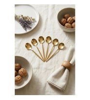 6lı Lüks Gold Paslanmaz Çelik Çay Kaşığı Seti (13 cm)