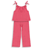 K26Y289-1 Civil Girls Fiyoklu 2-5 Yaş Takım - Kırmızı