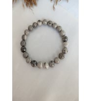 8 MM GRİ JASPER DOĞALTAŞ BİLEKLİK