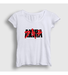 Presmono Kadın Beyaz Logo Anime Movie Film Akira T-Shirt 453611tt (Beyaz)
