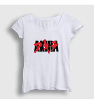 Presmono Kadın Beyaz Logo Anime Movie Film Akira T-Shirt 453611tt (Beyaz)