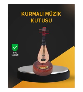 Mey İthalat® Klasik Ud Figürlü Melodili Müzik Kutusu Şık Hediyelik