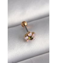 316L Çelik Gold Renk Zirkon Taşlı Çiçek Tragus Piercing 5886 - SSSSSS6576-4656