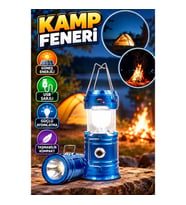 Büyük Boy Güneş Enerjili Kamp Feneri USB Şarjlı Taşınabilir Işıldak Lamba