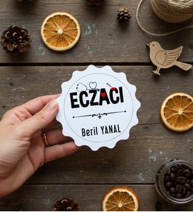 Kişiye Özel Eczacı Bardak Altlığı Tıp Bayramı Hediyesi (Bej)