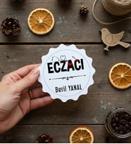 Kişiye Özel Eczacı Bardak Altlığı Tıp Bayramı Hediyesi (Bej)