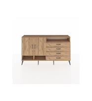 Arges Konsol 5 Raflı 4 Çekmeceli 2 Kapaklı 176x30x99 Çam-Çam