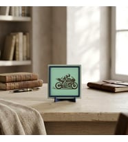 Yarış Motoru Motifli Özel Tasarım Dekoratif Obje, Yaşam Alanınız İçin Modern ve Enerjik 10x10 cm