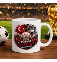 BK Gift Kişiye Özel Türkiye Taraftar Temalı 2026 Dünya Kupası Tasarımlı Beyaz Kupa Bardak -4, Tek Yürek Milli Takım Ruhu