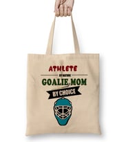 Athlete By Nature Goalie Mom By Choice Hockey Bez Çanta Uzun Saplı
