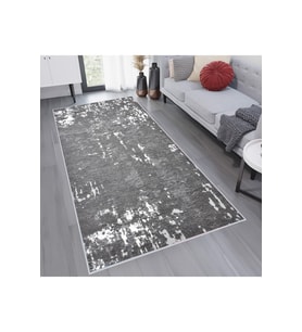 Rovigo Home Dijital Baskı Yıkanabilir Kaymaz Taban Salon Halısı  RVG1766 (Gri)