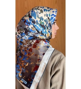 Sura İpek Eşarp -Sonbahar/Kış -8926701 (Saks)