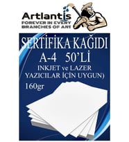 A4 Sertifika Kağıdı Kalın 50 Adet Gramajlı Fotokopi Kağıdı 160 gr Tüm Yazıcılara Uyumlu 21x29.7 cm Kalın Baskı Kağıdı (Beyaz)