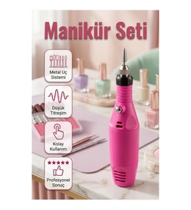 6 Başlıklı Elektrikli Manikür Pedikür Törpü Seti Profesyonel Tırnak Bakım Cihazı
