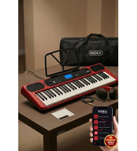 Midex PS-5200RD-H Pro Org 61 LED Işıklı Tuş Hassasiyetli Bluetooth Midi Kulaklık