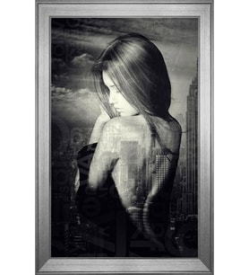 Kadın Motifli Kanvas Tablo 80 x 110 cm Silver Çerçeve