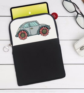 BK Gift Klasik Araç Tasarımlı Taşınabilir Koruyucu Tablet Kılıfı & Organizer Çanta - Siyah-4