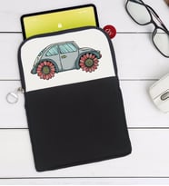 BK Gift Klasik Araç Tasarımlı Taşınabilir Koruyucu Tablet Kılıfı & Organizer Çanta - Siyah-4