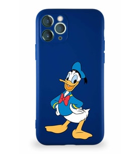 Apple iPhone 11 Pro Soft Premier Kapak Donald Duck-C Tasarımlı Silikon Kılıf - Lacivert (Şeffaf)