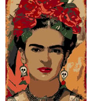 Frida Kahlo Sayılarla Boyama Seti  40x50 cm  (Tuvale Gerili)