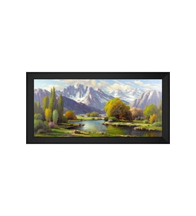 Manzara Temalı Kanvas Tablo 80 x 110 cm Siyah Çerçeve
