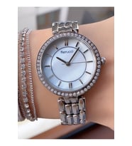Ferrucci Silver Renk Çelik Kadın Kol Saat+Bileklik (Gümüş)